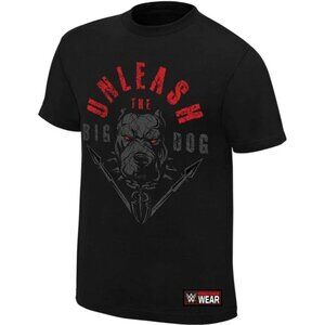 WWE Unleash The Big Dog T-Shirt 3X Black Graphic Cotton Crewneck Authentic Wear